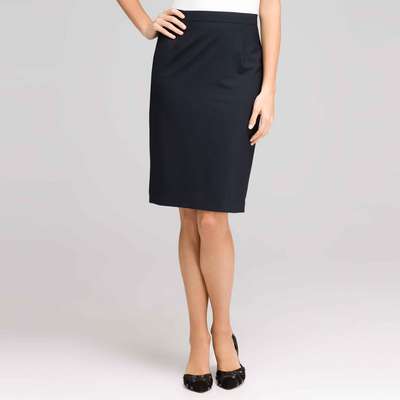 Washable Wool Classic Straight Skirt 