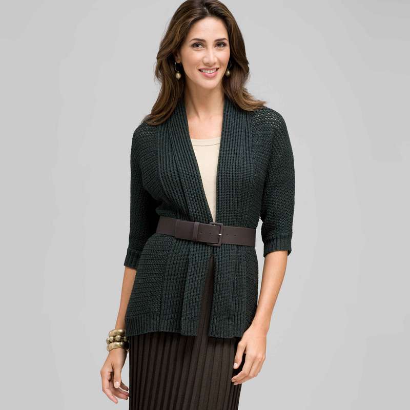 Novelty Stitch Belted Cardigan, , large image number 0